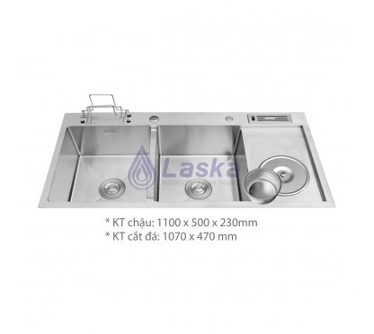 CHẬU RỦA CHÉN INOX 304 NGUYÊN KHỐI (BH - 5 NĂM) LCR – 01