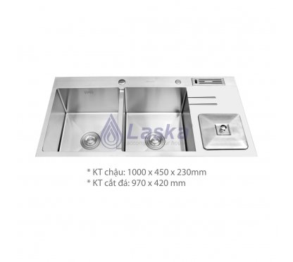 CHẬU RỦA CHÉN INOX 304 NGUYÊN KHỐI (BH - 5 NĂM) LCR – 03