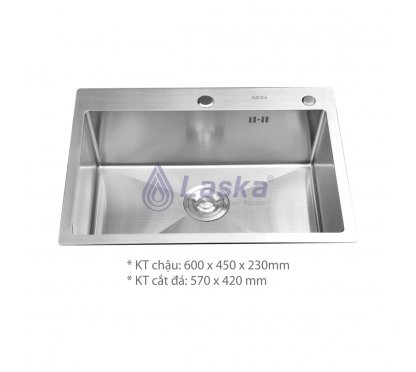 CHẬU RỦA CHÉN INOX 304 NGUYÊN KHỐI (BH - 5 NĂM) LCR – 08