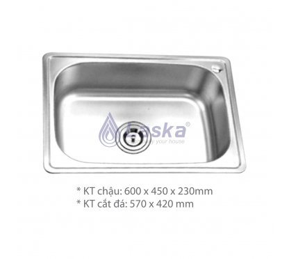 CHẬU RỦA CHÉN MỘT HỘC CAO CẤP LASKA (BẢO HÀNH 3 NĂM) LCR – 24