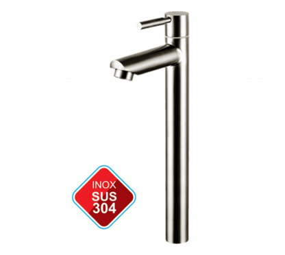 VÒI LAVABO INOX 304, MỘT ĐƯỜNG NƯỚC (BH-3 NĂM) LK-1103K