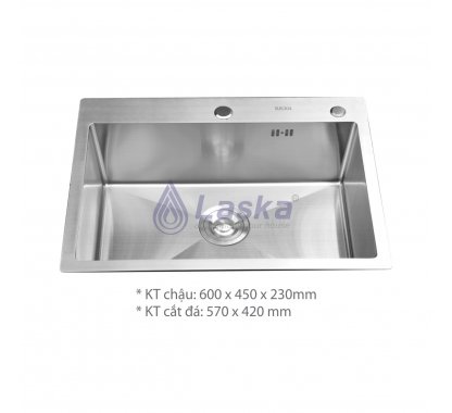CHẬU RỦA CHÉN INOX 304 NGUYÊN KHỐI (BH - 5 NĂM) LCR – 08