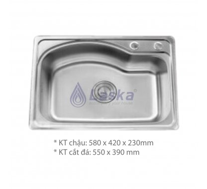 CHẬU RỦA CHÉN MỘT HỘC XÉO CAO CẤP LASKA (BẢO HÀNH 3 NĂM) LCR – 20