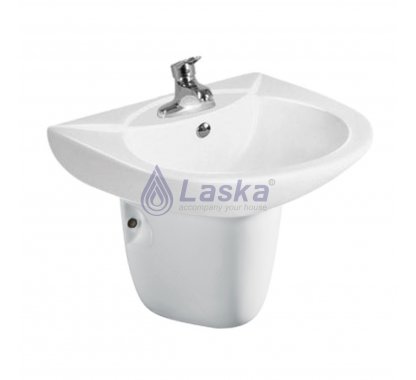 CHẬU LAVABO CHÂN LỬNG TREO TƯỜNG LASKA (BH - 20 NĂM) LKLB 19